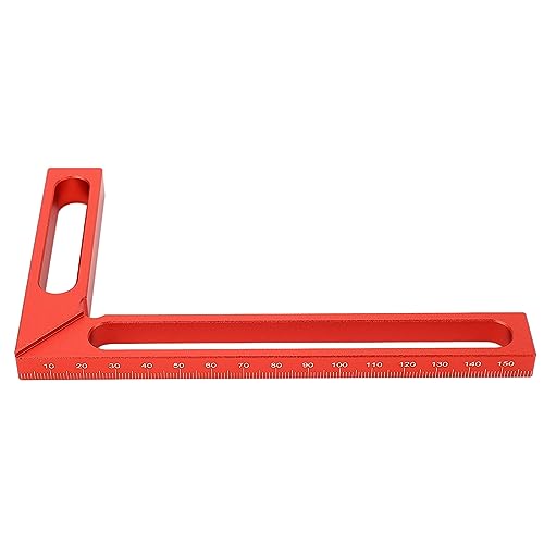 Yomiyuyr Carpenter Square,Carpenter Square L Shape Aluminum Alloy Height Measuring Scribing 90° Woodworking Right Angle Ruler 160mm/6.3in - Versatile and Tool for Accurate (160mm)