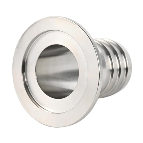 Image of QiiMii KF40 Flange to 32mm Hose Barb Adapter, 304 Stainless Steel Vacuum Fitting for Rubber Hose Connection