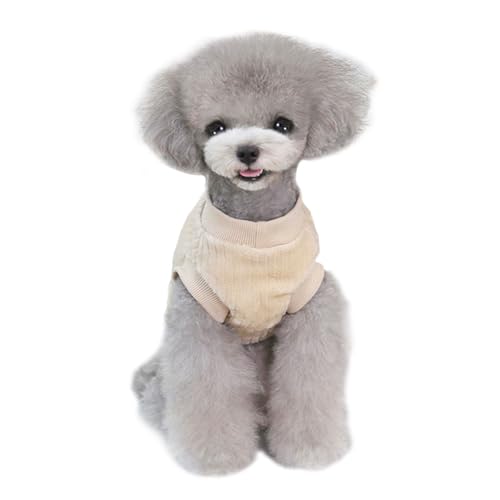 Voarge Dog Clothes Pet Plush pullover, Warm Sweater Winter Clothes, Dog Cold Weather Coat Costume Doggie Sweatshirt, Khaki, S - Image 2