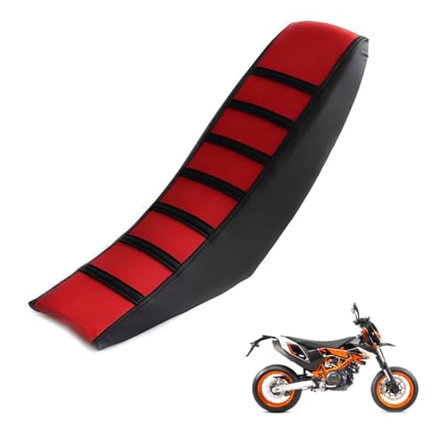 generisch sitzbankbezug Motorrad kompatibel mit KTM 690 SMC-R 2016-2017,Sonnenschutz und Anti-Rutsch,Motorradzubehörsitzbankbezug Motorrad (Black red)