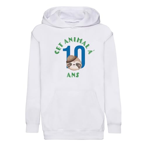 Sweat à capuche enfant cet animal à 10 ans finition premium et confort absolu