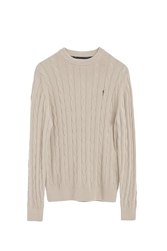 Polo Club Strickpullover Zopfmuster Herren Baumwolle - Sweater Coton