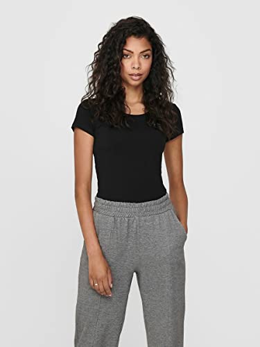 ONLY Onllive Love Life Basic - Camiseta para Mujer, Negro, M