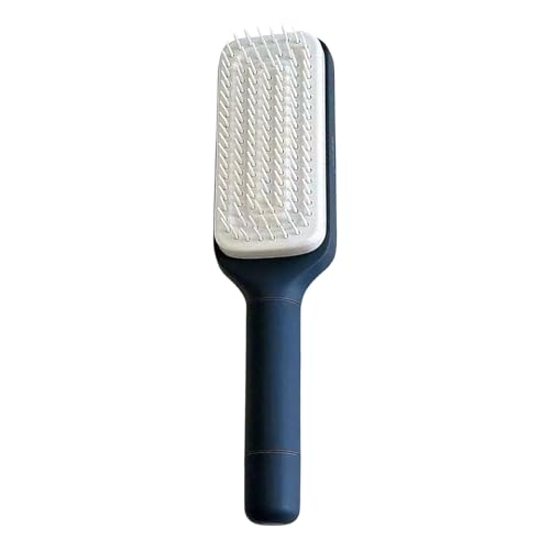 Cepillo autolimpiante: peine de masaje grande de 24 x 6 cm con cojín retráctil, fácil de usar | Cepillo de aire ABS con cerdas , peine de limpieza retráctil para grueso,