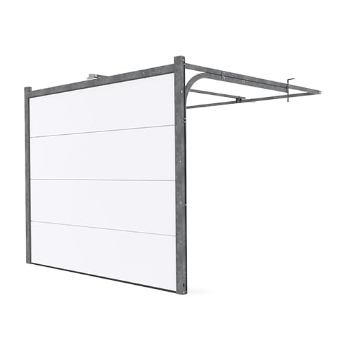GM Portes - KIT Porte de garage LANCE Sectionnelle | Avec moteur et 2 télécommande | Moteur: Ecoline - Wifi - Inclus | 200cm X 240cm | Blanc - Finition lisse sablé
