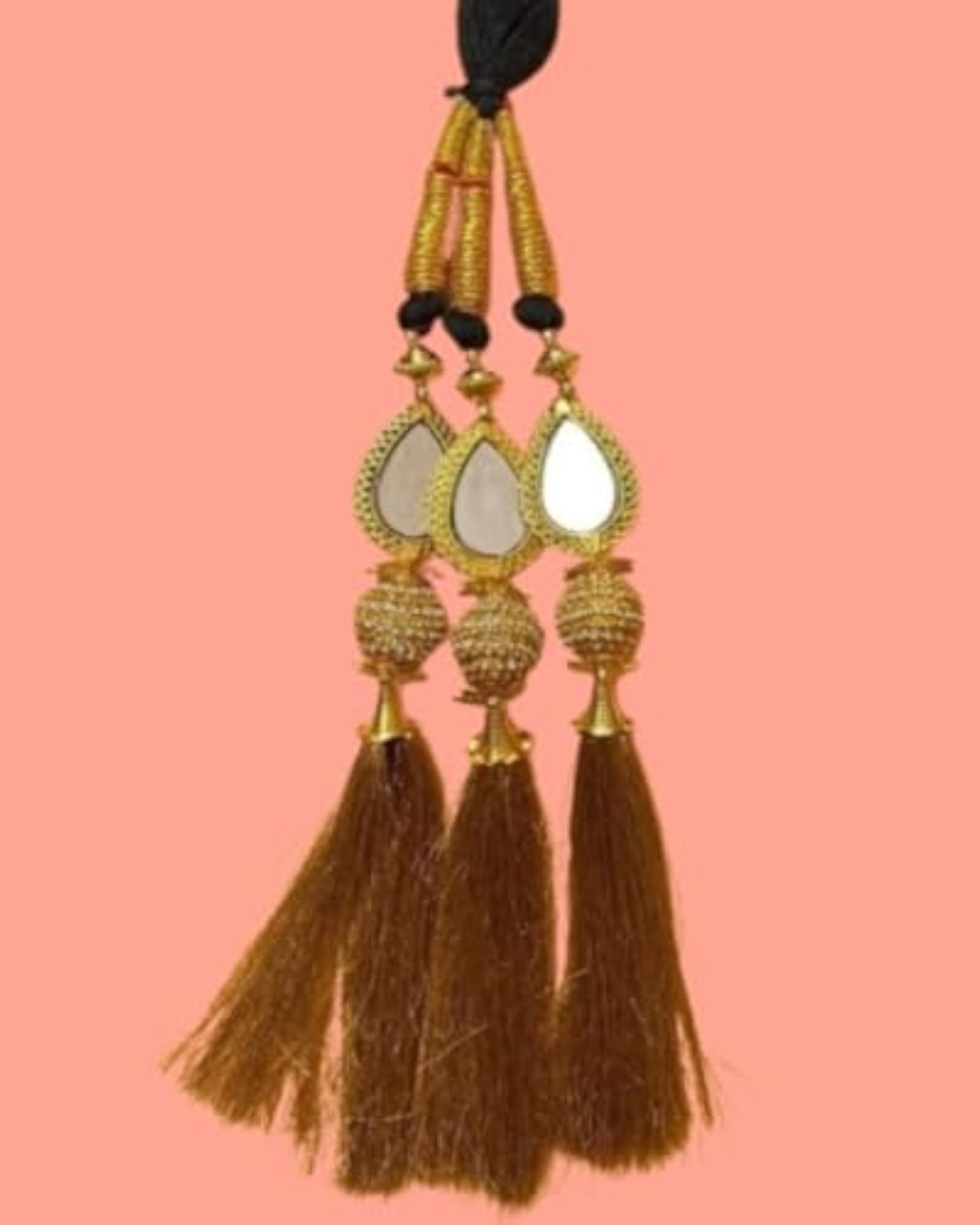 Mirror Design Paranda Parandi Braid Tassles Hair Accessory