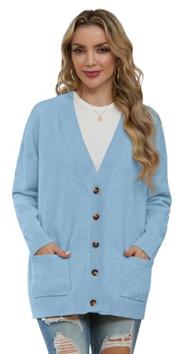 Image of GRECERELLE Women's 2025 Fall Cardigan Sweaters Oversized Open Front Button Knit Outwear Coats with Pockets