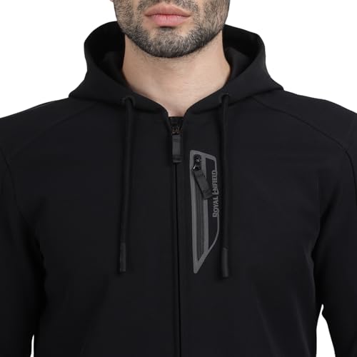 Image of ROYAL ENFIELD URBANITE RIDING JACKET CUM CASUAL JACKET CUM SWEATSHIRT|CE level 2 armours at Shoulders & Elbows CE level 2 armour at back|Riding jacket protection: CE certified to CLASS A | BLACK M