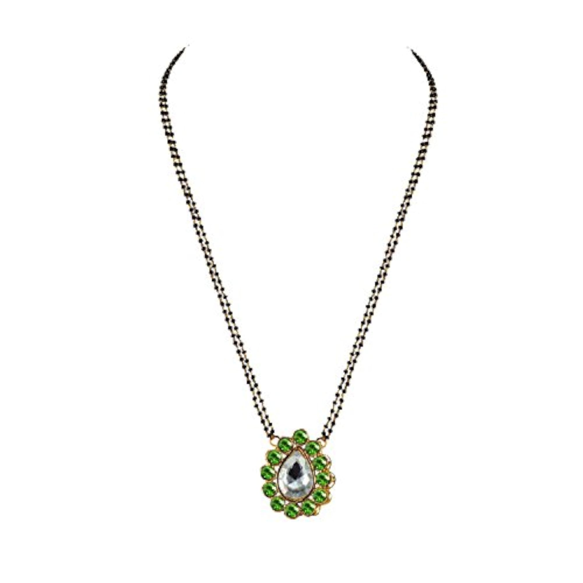 Women's Multicolor Solid Stone Plated Brass Mangalsutra