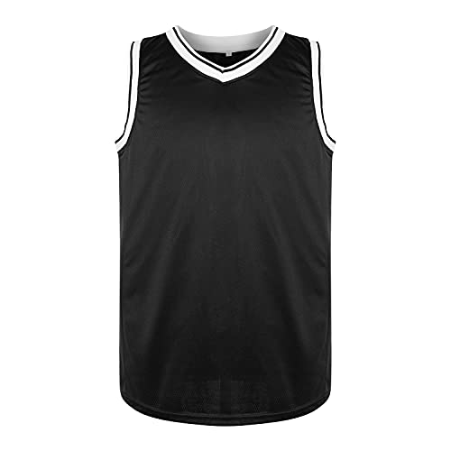 Mesospero Blank Basketball Jersey, Men's Mesh Athletic Sports Shirts Black Yellow White S-3Xl (Black, Medium) #TOP1