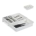 Relaxdays Cubertero Extensible, 7 Compartimentos, Organizador de Cubiertos Cajón, PP, 1 Ud, 6x23,5x31,5 cm, Blanco (10027748_49)
