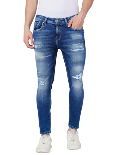Image of Spykar Men's Kano Slim Fit Mid-Rise Jeans (Ankle Length)
