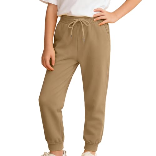 Pantalon de jogging garçon en molleton marron pour enfant 7-8 ans