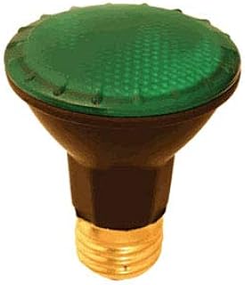 (6 Pack) 35PAR20/NFL 120V Black Back Green Frosted - 35W PAR20 Halogen Bulbs, Narrow Flood, 120V (Green)
