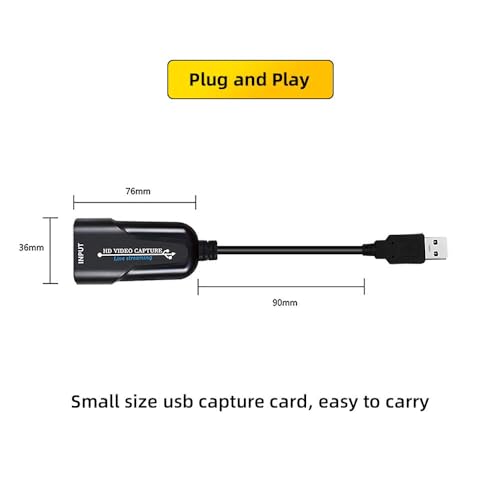 Image of HDMI to USB 3.0 Audio Video Capture Card, Full HD UP to 1080P 60fps Live Video Recorder Game Capture Card for Laptop High Definition Acquisition, Live Broadcasting