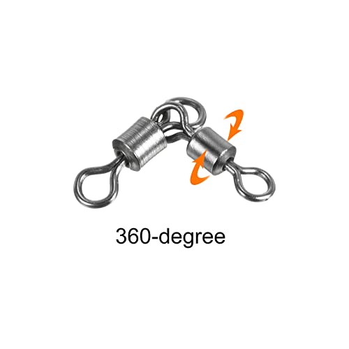 PATIKIL 3 Way Swivel, 20Pcs 73lb Copper Fishing Cross Line T-Turn Terminal Tackle, Black - Image 4