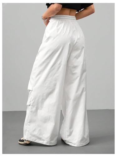 SHENHE Women's Y2k Low Rise Baggy Pants Wide Leg Drawstring Elastic Waist Track Pants Trousers3