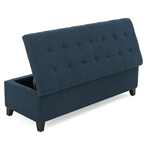 Christopher Knight Home Mission Fabric Storage Ottoman, Dark Blue, 18.75 x 50.50 x 16.00 inches by Christopher Knight Home - Image 6