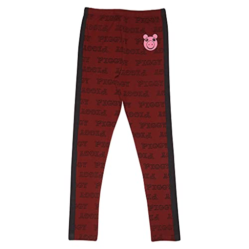 Leggings fille Popgear Piggy bordeaux et noir en coton confortable