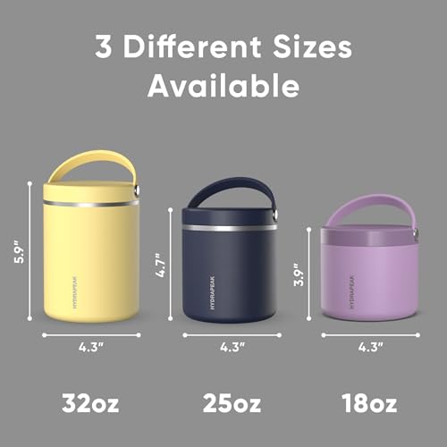 Image of Hydrapeak 25oz Stainless Steel Vacuum Insulated Food Jar for Hot Food and Cold Food, Wide Mouth Leak-Proof Soup Jar for Adults, 10 Hours Hot and 16 Hours Cold (Black)
