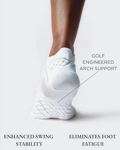 Designed For Golf Ankle Socks, 4 Pair, White Golf Socks For Men, Moisture-Wicking3