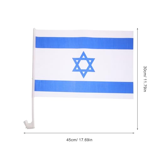Drapeau de voiture Israël decoration fenetre polyester 30x45cm article fan - 3