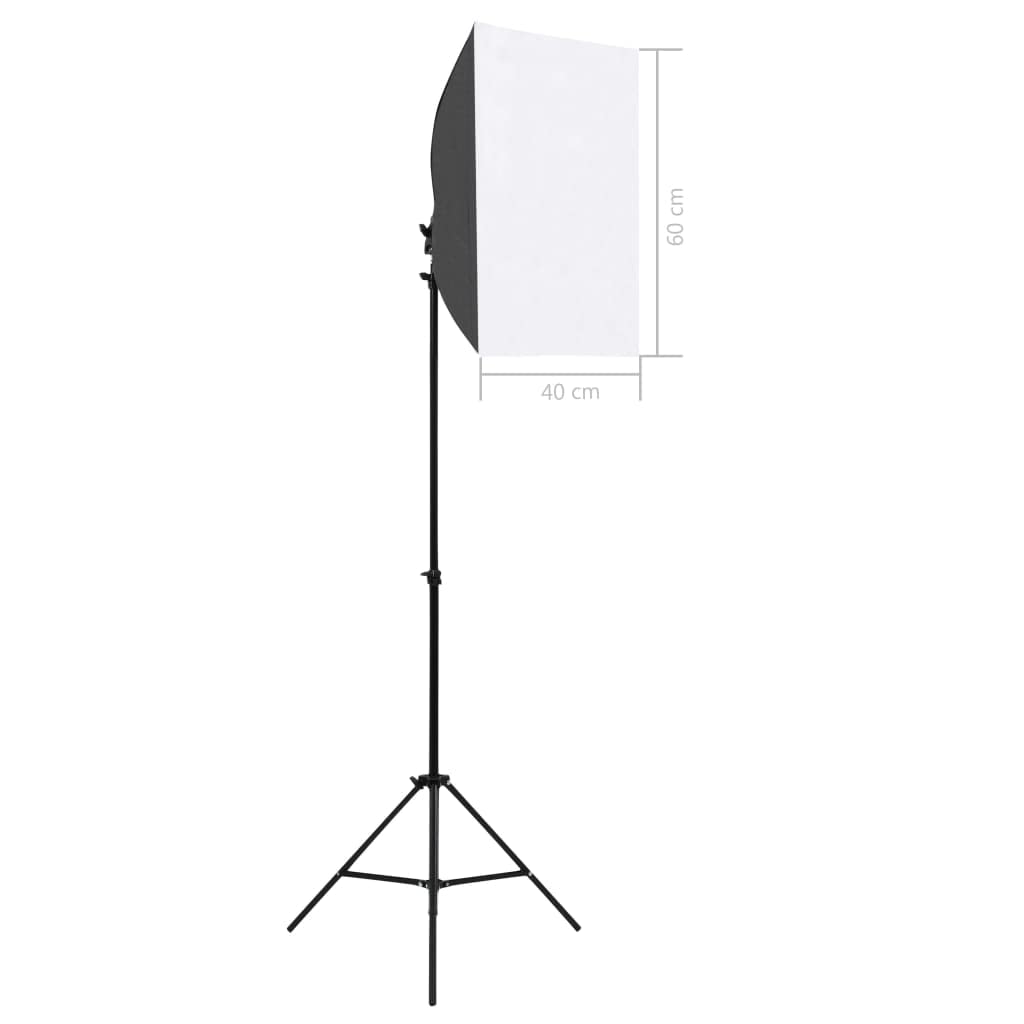 vidaXL Fotostudio Set Softbox Leuchte Studioleuchte Studiolampe Hintergrund Hintergrundsystem Studioset Stative Querstangen Tragetaschen