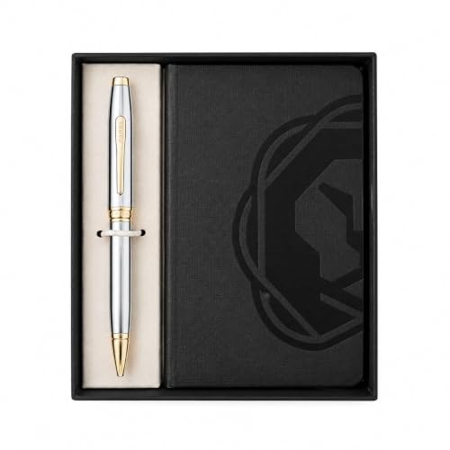 Image of Cross Gift Set | Coventry Chrome Medalist BP with A6 Notebook Black | Premium Pen Gift Sets