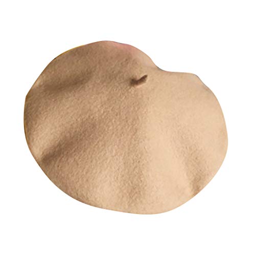 Gorro de lana para niños, estilo retro, para niñas, sombrero de pollo para niños (color beige, talla única), beige, Talla única