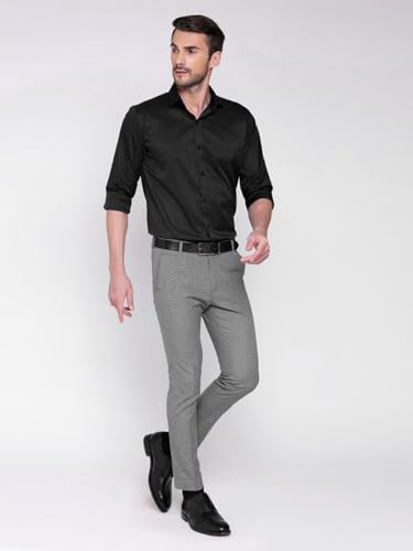 Image of IndoPrimo Men's Satin Shirt with Spread Collar Neck Line Solid Pattern Full Sleeves Regular Fit Western Style and Standard Length