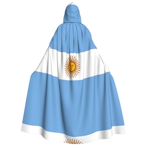 ZHAOUR Cape à capuche imprimée drapeau argentin pour Halloween, déguisement unisexe pour adulte, carnaval, exposition de bande dessinée, cosplay