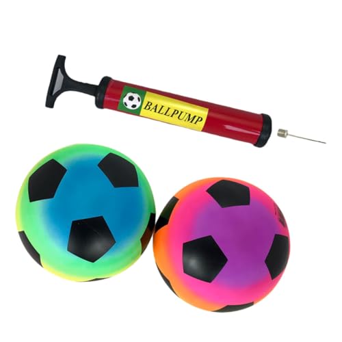 Sosoport Funny Inflatable Football PVC Ball Toy Large Bouncy Balls for Pack with Inflator Random Color