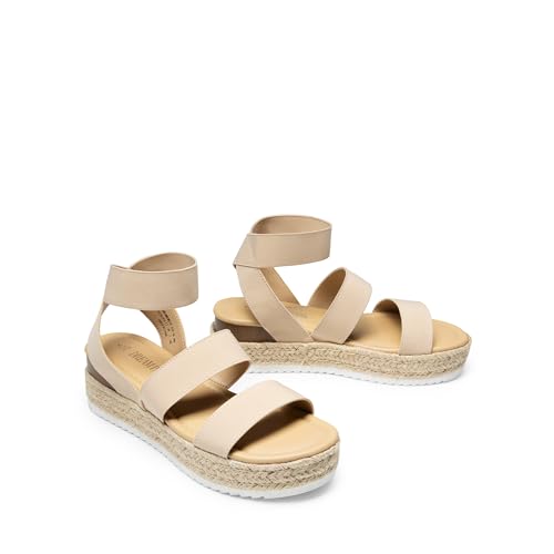 DREAM PAIRS Strappy Espadrille Platform Wedge Sandals,Nude,6 by DREAM PAIRS - Used condition - Image 7