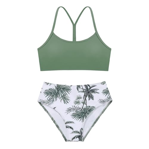 Image of Weixinbuy Girls Swimsuits Bikini Set Kids Bathing Suit Bikini Top Bottom 2Pcs Teen Girls' Swimwear Set