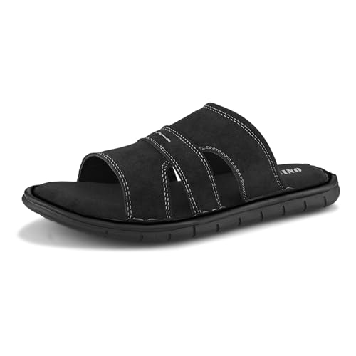 Image of Centrino Men's Slide Sandals | Multi-Strap Design with Cushioned Insole | Lightweight Comfortable Casual Footwear for Summer & Office Travel (9581)