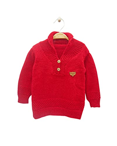Image of Handmade Winter Wear Woolen High Neck Pullover Sweater for Baby Boys and Boys