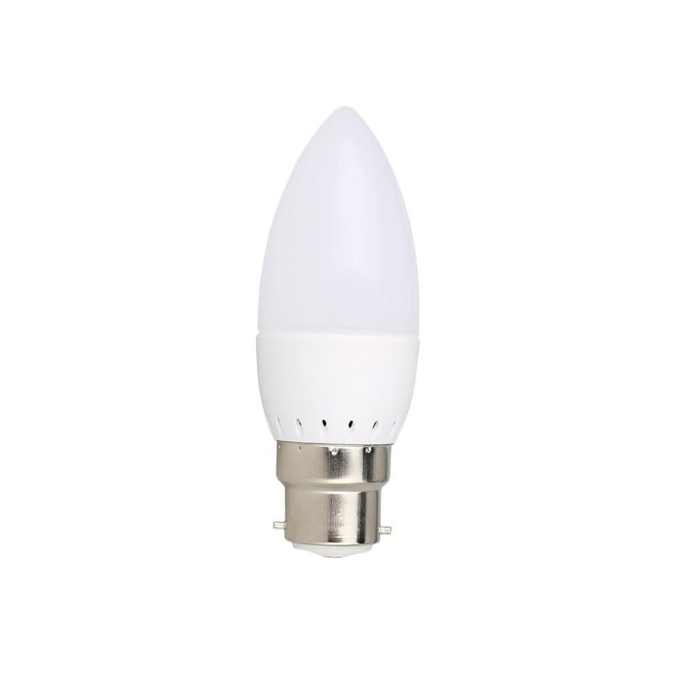 NXCVBNKZJ KJXP Lighting, Pack of 10, LED Candle Light Bulb AC85-265V E12/E14/E27/B22 3W 2835SMD Flame Tip Chandelier Lamp(Warm White,B22 Candle)