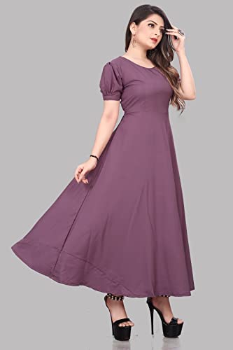 Image of NEW Aline Maxi Dress for Women in Purple Color