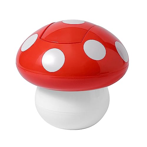 Image of VIKKSAER Cute Mushroom Trash Can, Mini, 7.5 in, Red, ABS