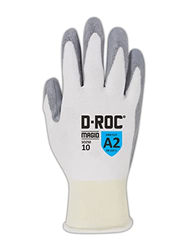 Magid General Purpose Level A2 Cut Resistant Work Gloves, 12 Pr, Dry Grip, Polyurethane Coated, Size 9/L, Silicone Free, Reusable, 13-Gauge Hppe (Sd250) #TOP1