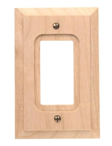 Amerelle Baker Single Rocker Unfinished Wood Wallplate