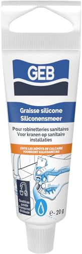 GEB 3283985155195 Graisse Silicone de Contact spécial Eau Potable pour lubrifier la robinetterie sanitaire RONINETTERIES 20 GR, Blanc, 20g