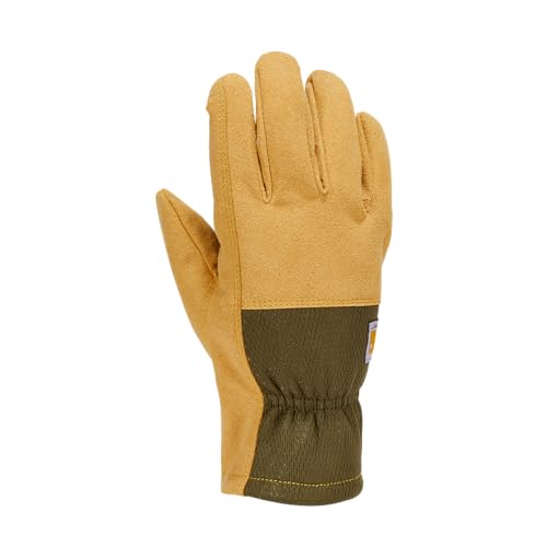 Carhartt Women's Synthetic Suede Stretch Knit Glove, Barley/Basil, Medium - image 1
