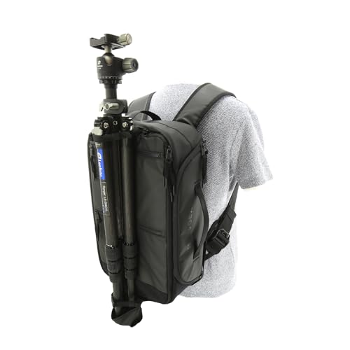 Image of BEVISGEAR Top Shelf Camera Bag, Water Resistant Sling Backpack for Photo and Video with hidden Tripod Holder, works with DSLR, SLR, Mirrorless cameras and more | 22l Capacity, 19x12x7 in, Water-Resistant 500d Kodra Plus Rain Cover, Hidden Tripod Holder, 11 Dividers, Fits Up to 15 Laptop