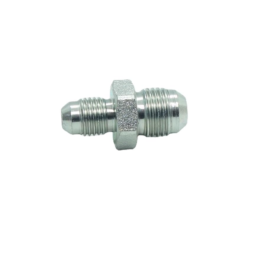 2 Pcs 3/8" Male JIC 37° (9/16"-18) x 1/4" Male JIC 37° (7/16"-20) Flare Straight Union Reducer Adapter Hydraulic Fitting