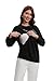 Women Waffle Knit Mama with Zippers Breastfeeding Sweatshirt Mama Embroidered Zip Nursing Pullover Tops(S, Black)