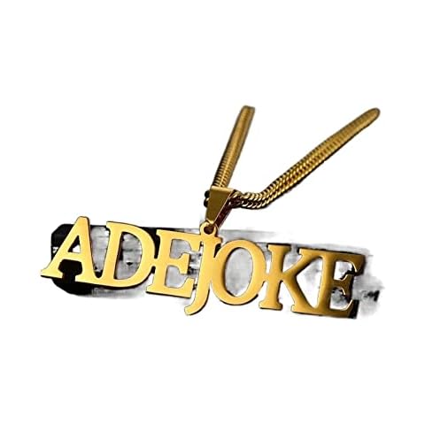 QAVAN Hip-hop Name Necklace Pendant Compatible With Women Men Gold Cuban Chain Stainless Steel Link Custom Necklace Personalized Pendant Jewelry (Size : 45cm, Color : 2) Cover