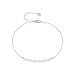 Mevecco Freshwater Pearl Anklet,Sterling Silver 14K Silver Filled Boho Pearl Dainty Handmade Beaded Cute Tiny Charm Beach Ankle Bracelet Foot Chain Anklet for Women
