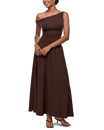 INLYRIC Women's Off The Shoulder Maxi Dresses Versatile Elegant Formal