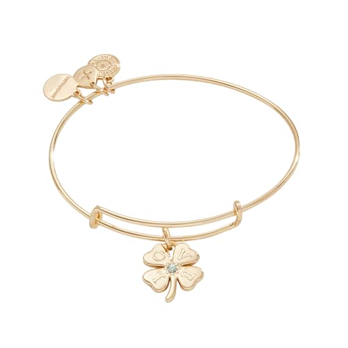 Alex and Ani 'Love' Clover Charm Bangle Bracelet